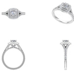 Load image into Gallery viewer, IGI Certified Lab Grown Solitaire Diamond Ring: 14K Solid Gold Square Double Halo Proposal Ring