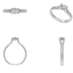 Load image into Gallery viewer, IGI Certified Lab grown Solitaire Ring: 14K Solid Gold Split Shank Engagement Ring