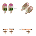 Load image into Gallery viewer, Kids Ice Cream Candy Diamond Stud Earrings, 14k Solid Gold With Enameling, Natural Diamonds, Kids Jewelry, Gift for toddlers, girls and kids