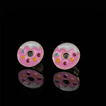 Load image into Gallery viewer, Kids Donut Diamond Stud Earrings, 14k Solid Gold With Enameling, Natural Diamonds, Kids jewelry, Gift for toddlers, girls and kids