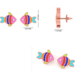 Load image into Gallery viewer, Kids Fish Diamond Stud Earrings, 14k Solid Gold With Enameling, Natural Diamonds, Ocean Animal Jewelry, Gift for girls, Ready To Ship
