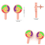 Load image into Gallery viewer, Kids Lollipop Diamond Stud Earrings, 14k Solid Gold With Enameling, Natural Diamonds, Candy Jewelry, Gift for toddlers/girls, Ready To Ship