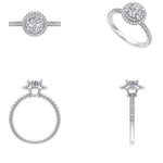 Load image into Gallery viewer, IGI Certified 0.70ct Lab grown Solitaire Halo Diamond ring: 14K Solid Gold Promise Wedding Ring