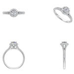 Load image into Gallery viewer, IGI Certified Lab grown Halo Solitaire Engagement Ring: 14K Solid Gold Diamond Wedding Ring