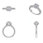 Load image into Gallery viewer, IGI Certified Lab Grown Cushion Halo Ring: 14K Solid Gold Wedding Ring