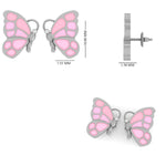 Load image into Gallery viewer, Kids Enameled Butterfly Diamond Stud Earrings, 14k Solid Gold, Natural Diamonds, Insect jewelry, Gift for toddlers/girls/kids, Ready To Ship