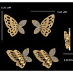 Load image into Gallery viewer, Kids Winged Butterfly Natural Diamond Stud Earrings: 14k Solid Gold Animal Jewellery, Certified Jewelry
