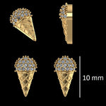 Load image into Gallery viewer, Kids Cone Ice Cream Diamond Stud Earrings, 14k Solid Gold, Natural Diamonds, Summer Jewelry, Gift for toddlers/girls/kids