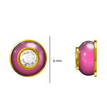 Load image into Gallery viewer, Kids Enameled Diamond Stud Earrings, 14k Solid Gold, Natural Diamonds, Everyday Enamel Studs, Gift for toddlers/girls/kids, Ready To Ship