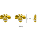 Load image into Gallery viewer, Kids Bumble Bee Diamond Stud Earrings, 14k Solid Gold, Natural Diamonds, Animal Jewelry, Gold Insect Studs, Gift for toddlers/girls/kids