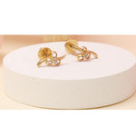 Load image into Gallery viewer, Kids Floral Diamond Stud Earrings, 14k Solid Gold, Natural Diamonds, Kids Swirl Jewelry, Gift for toddlers/girl/kids