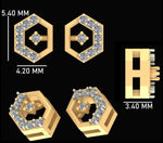 Load image into Gallery viewer, Kids Hexagonal Diamond Stud Earrings, 14k Solid Gold, Natural Diamonds, Geometric Jewelry, Gift for toddlers/girls/kids