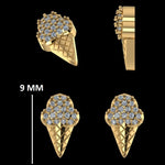 Load image into Gallery viewer, Kids Ice Cream Cone Diamond Stud Earrings, 14k Solid Gold, Natural Diamonds, Summer Jewelry, Gift for toddlers/girls/kids, Ready To Ship
