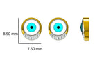 Load image into Gallery viewer, Kids' Evil Eye Diamond Stud Earrings, 14k Solid Gold, Natural Diamonds, Kids Protection Jewelry, Gift for toddlers/girls/kids