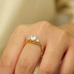 Load image into Gallery viewer, IGI Certified 1ct Lab Grown Diamond Ring: 14K Solid Gold Three Stone Engagement Ring