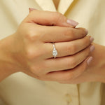 Load image into Gallery viewer, IGI Certified 3 Stone Lab grown Diamond: 14K Solid Gold Princess Solitaire Engagement Ring