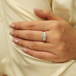 Load image into Gallery viewer, IGI Certified 3 Stone Lab Grown Diamond ring: 14K Solid Gold Wedding Ring