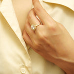 Load image into Gallery viewer, Lab Grown Diamond Engagement Ring with Halo Setting in Solid Gold, Round Solitaire Ring, Bridal Wedding Jewelry, Gift For Her