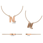 Load image into Gallery viewer, Personalized Initial Natural Diamond Necklace: 14k Solid Gold Stacking Flute Letter Charm, Custom Jewellery, Certified Jewelry