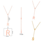 Load image into Gallery viewer, Personalized Bold Initial Lariat Diamond Necklace, 14k Solid Gold, Natural Diamonds, Bezel Drop Letter Jewelry, Minimalist Everyday Jewelry