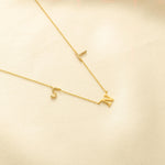 Load image into Gallery viewer, Personalized Initials Diamond Necklace, 14k Solid Gold, Natural Diamonds, Name Charm Stacking Jewelry, Customized Minimalist Necklace