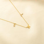 Load image into Gallery viewer, Personalized Initials Diamond Necklace, 14k Solid Gold, Natural Diamonds, Name Charm Stacking Jewelry, Customized Minimalist Necklace