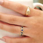 Load image into Gallery viewer, Personalized Medallion Initial Diamond Ring, 14k Solid Gold, Natural Diamonds, Flute Letter Ring, Custom Jewelry, Minimalist Signet Ring