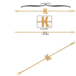 Load image into Gallery viewer, Personalized Flute Initial Diamond Bracelet, 14k Solid Gold, Natural Diamonds, Custom letter Everyday Jewelry, Word Charm Stacking Chain