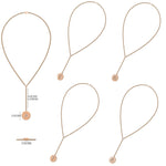 Load image into Gallery viewer, Personalized Initial Lariat Diamond Necklace, 14k Solid Gold, Natural Diamonds, Custom Minimalist Jewelry, Stacking Disc Letter Necklace