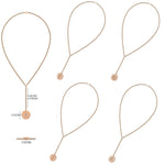 Load image into Gallery viewer, Personalized Initial Lariat Diamond Necklace, 14k Solid Gold, Natural Diamonds, Custom Minimalist Jewelry, Stacking Disc Letter Necklace