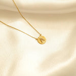 Load image into Gallery viewer, Personalized Initial Medallion Necklace, 14k Solid Gold Diamond Letter, Natural Diamonds, Custom Jewelry, Minimalist Gift For Her