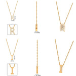 Load image into Gallery viewer, Personalized Initials Charm Diamond Necklace, 14k Solid Gold, Natural Diamonds, Stacking Customized Necklace, Minimalist Everyday Jewelry