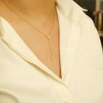 Load image into Gallery viewer, Personalized Initial Heart Diamond Lariat Necklace, 14k Solid Gold, Natural Diamonds, Custom Name Jewelry, Minimalist Letter Drop Chain