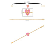 Load image into Gallery viewer, Personalized Initial Enamel Chain Bracelet, 14k Solid Gold, Natural Diamonds, Stacking Everyday Custom Jewelry, Letter Minimalistic Charm