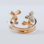 Load image into Gallery viewer, Flower Diamond Cocktail Ring, 14k Solid Gold, Split Shank Ring, Natural Diamonds, Two-Toned Cluster Ring, Statement Jewelry, Gift For Her