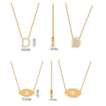 Load image into Gallery viewer, Personalized Initial Letter Diamond Bracelet, 14k Solid Gold, Natural Diamonds, Evil Eye Stacking Bracelet, Minimalist Custom Chain Jewelry