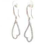 Load image into Gallery viewer, Open Heart Natural Diamonds Dangle Earrings: 14k Solid Gold Everyday Lightweight Jewellery, Certified Jewelry