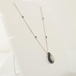 Load image into Gallery viewer, Teardrop Blue Sapphires Natural Diamond Necklace: 14k Solid Gold Halo Gemstone Stacking Necklace, IGI Certified, Ready To Ship