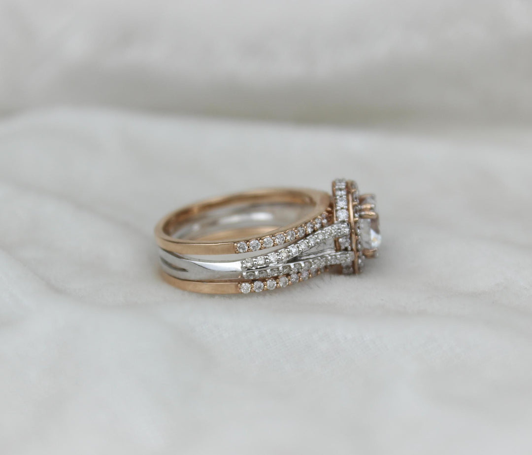 Solitaire Engagement Ring, Round Halo Ring, Moissanite Ring, Wedding Ring, Promise Ring, Art Deco Ring, Bridal ring Gift For Her