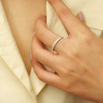 Load image into Gallery viewer, IGI Certified Lab grown Round Diamond Eternity Band: 14K Solid Gold Stackable Ring