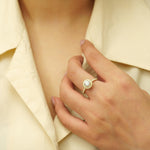 Load image into Gallery viewer, IGI Certified 0.70ct Lab grown Round Solitaire Diamond Ring: 14K Solid Gold Halo Wedding Ring