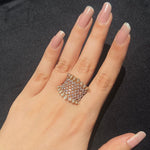 Load image into Gallery viewer, Crown Diamond Ring, 14k Solid Gold, Natural Diamonds, Pear Drop Broad Cocktail Ring, Bridal Jewelry, Statement Jewelry, Gift For Her