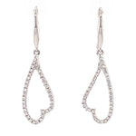 Load image into Gallery viewer, Open Heart Natural Diamonds Dangle Earrings: 14k Solid Gold Everyday Lightweight Jewellery, Certified Jewelry