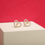 Load image into Gallery viewer, Kids Heart Design Diamond Stud Earrings, 14k Solid Gold, Natural Diamonds, Gift for toddlers/kids/girls, Ready To Ship, HRD Certified