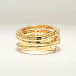 Load image into Gallery viewer, Multi-Layer Natural Diamond Wrap Ring: 14K Solid Gold Wide Spiral Cocktail Band, IGI Certified, Ready To Ship