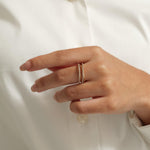 Load image into Gallery viewer, Twist Diamond Band Ring, 14K Solid Gold, Stacking Crossover Ring, Natural Diamonds, Statement Jewelry, Broad Band Ring, Gift for Her