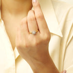 Load image into Gallery viewer, Flower Clustered Natural Diamond Ring: 14k Solid Gold Proposal Jewellery, Certified Jewelry, Ready To Ship,