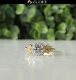 Load image into Gallery viewer, Round Solitaire Diamond Ring, Moissanite Engagement Ring, 14K Solid Gold, Gift For Her