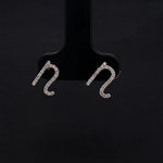 Load image into Gallery viewer, N Initial Stud Earrings, 14K Solid Gold, Natural Diamond Letter Earrings, Gift for Her, Monogram Personalized Jewelry, Custom Pave Studs