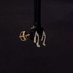 Load image into Gallery viewer, N Initial Stud Earrings, 14K Solid Gold, Natural Diamond Letter Earrings, Gift for Her, Monogram Personalized Jewelry, Custom Pave Studs